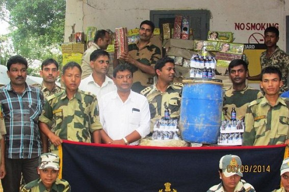 SDM Sonamura, BSF, Police joint operation seizes huge Contrabands, Phensedyls, Firecrackers worth Rs 18 Lakhs SDM Sonamura, BSF, Police joint operation seizes huge Contrabands, Phensedyls, Firecrackers worth Rs 18 Lakhs